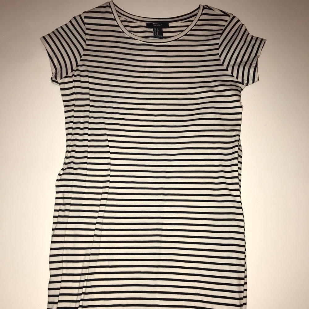 Black and White Stripped T shirt dress